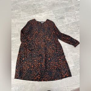 Cheetah Print A-Line Crinkle Dress